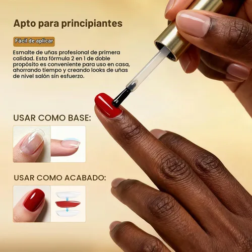 Vista 3 de OpenLive Esmalte de uñas 2 en 1 de 0.6 fl oz, capa base y capa superior, de Capa base y superior 2 en 1