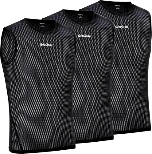 Vista 6 de GripGrab Capa base de ciclismo ultraligera sin mangas - Camiseta interior de malla de verano Negro x1