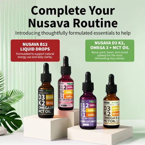 Vista 8 de NUSAVA Vitamina B12 5000mcg con gotas líquidas B6 y B1, cereza negra