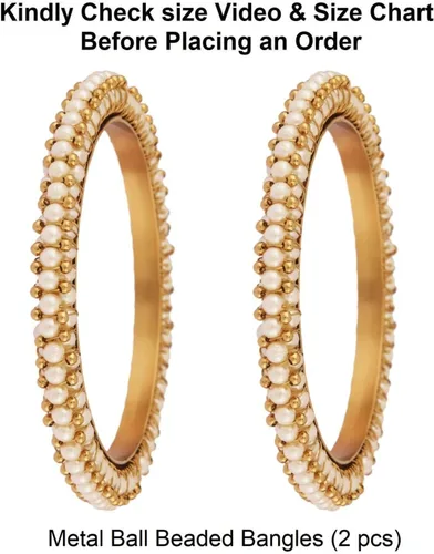 Vista 5 de Efulgenz Estilo indio Bollywood tradicional imitación perla piedra boda pulsera brazalete conjunto joyería