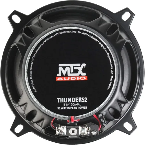 Vista 4 de MTX Audio THUNDER52 - Altavoces coaxiales Thunder - Juego de 2, 5.25 pulgadas, 2 vías