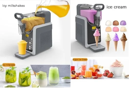 Vista 2 de Máquina comercial para granizados – Máquina de bebidas congeladas de enfriamiento rápido, capacidad de 2 litros, limpieza automática, 5 programas