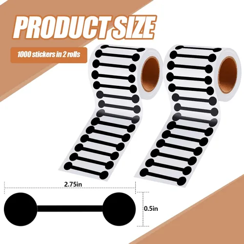 Vista 3 de Teling 2 Rollos 1000 Piezas Cinta Evidente de Manipulación 2.75 x 0.5 Pulgadas Pegatinas Calcomanías a Prueba de Manipulación Cinta en Blanco