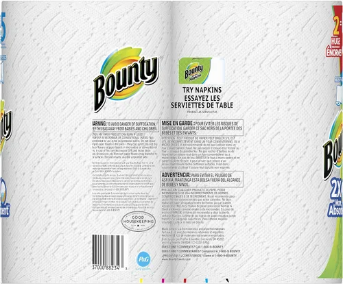 Vista 2 de Bounty 76213 Toallas de papel, seleccione un tamaño, 138 hojas de 2 capas, paquete de 2 unidades, cantidad 6