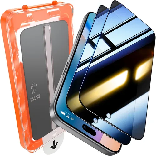 Vista 9 de UniqueMe Protector de pantalla de privacidad de 360° para iPhone 17 Pro 360°-negro