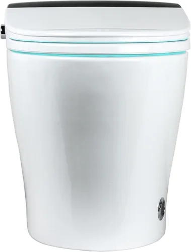 Vista 8 de EUROTO Bidé de inodoro inteligente de doble descarga de lujo, tapa de apertura y cierre automático, asiento con calefacción instantánea y agua