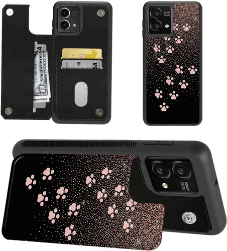 Vista 10 de Funda tipo cartera para Moto G Stylus 5G 2023 con soporte para tarjetas, bloqueo RFID, piel sintética, función atril, cierre magnético, funda