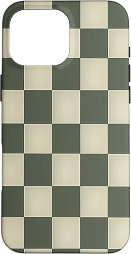Vista 18 de Funda para iPhone 11 Pro Max con patrón de tablero de ajedrez verde salvia