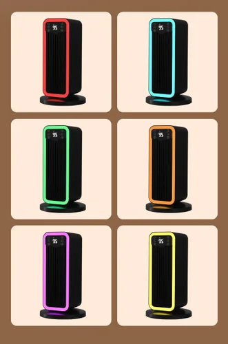Vista 8 de Calentador de espacio, calentador PTC de 1500 W con sistema de termostato ECO, temporizador oscilante de 70°, temporizador de 12 horas, calentadores