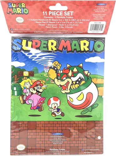 Vista 2 de Innovative Designs Super Mario School Stationary Set 11pc Value Pack