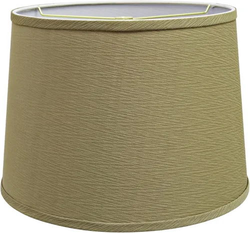 Vista 12 de Aspen Creative 32140 Pantalla de lámpara de construcción araña con forma de imperio de transición de tela dura en lino beige, 12" superior x 14