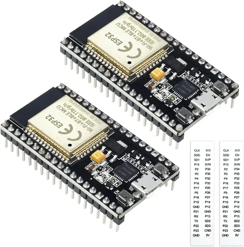 Vista 7 de ESP32S ESP32 Placa de desarrollo 2.4 GHz Dual Core WLAN WiFi + Bluetooth 2-en-1 Microcontrolador ESP-WROOM-32 Chip para Arduino (30PIN, 2PCS)