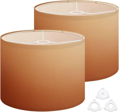 Vista 15 de Lamp shades for Table Lamps Boho Abstract Terracotta Orange Texture Foliage Light Shade Subtle Medium Drum Lamp Shades 13''W x 10''H Replacement
