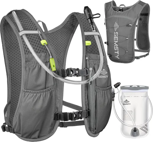 Vista 9 de Chaleco de Hidratación para Correr 5L, Paquete de Chaleco para Correr con Vejiga de Agua de 1.5L, Mochila de Agua Ligera para Senderismo, Correr
