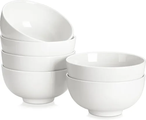 Vista 13 de MALACASA Juego de 6 cuencos de sopa de porcelana de 26 onzas, cuencos de cerámica negra para cocina, cuenco de cereales para avena, fruta, ensalada