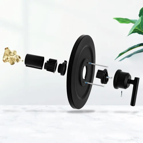 Vista 3 de T2902BL - Kit de molduras de ducha compatible con moen T2902EPBL, cabezal de ducha negro mate y mango de palanca de ducha, fácil de instalar, sin