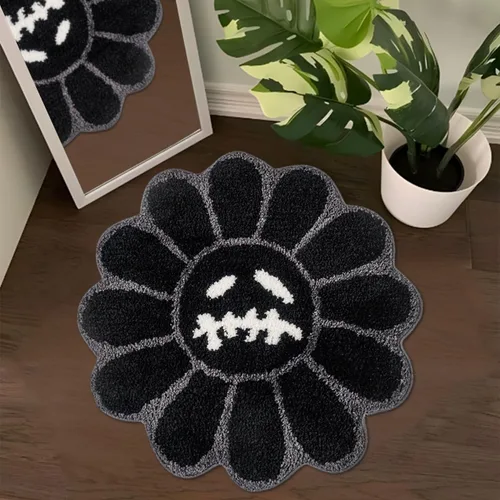 Vista 23 de Trippy Alfombra de Cara Feliz Alfombras Geniales Tufted de Secado Rápido Tapetes de Baño para Baño Antideslizantes Tapete de Baño Absorbente de Agua