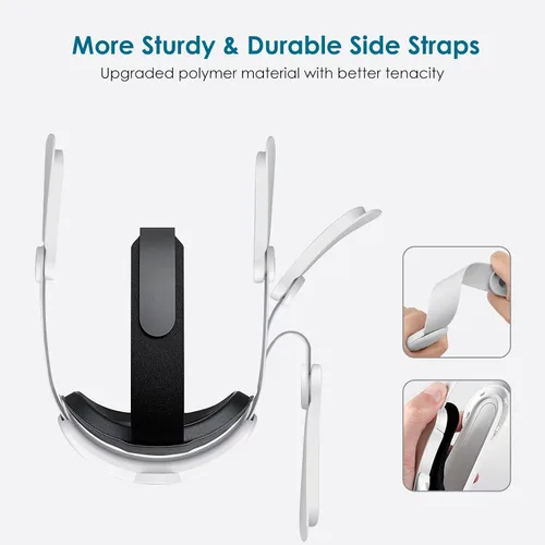 Vista 4 de Head Strap Battery Pack for Oculus Quest 2, Replacement Elite Strap 8000mAh Rechargeable Battery PC Accessories, Adjustable Headset with LED