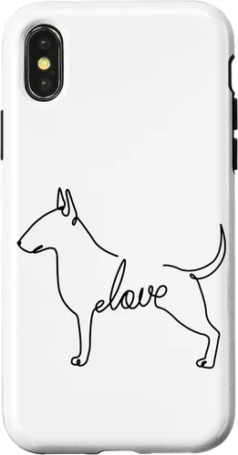 Vista 5 de Bull Terrier Love Bully Dog Love Single Line Art Sketch Case for iPhone 17