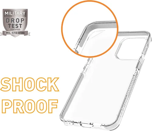Vista 5 de ARMOR Funda Signature para iPhone 14 (transparente con cinta gris)