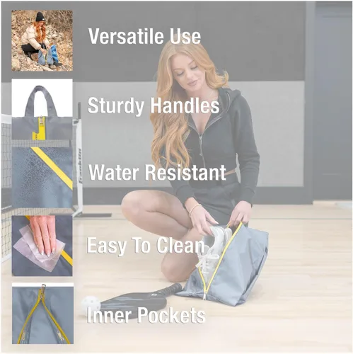 Vista 3 de Bolsas de viaje resistentes al agua para zapatos con dos bolsillos interiores Bolsa de almacenamiento para zapatos con cremallera y asa Bolsa