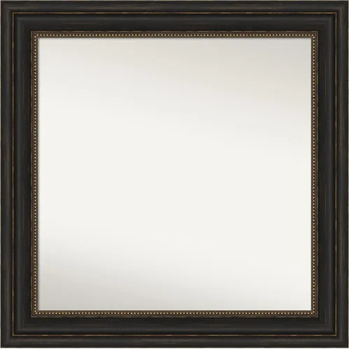 Vista 904 de Amanti Art Espejo de pared personalizado no biselado (25 x 25 pulgadas), marco de bronce acentuado, varios tamaños personalizados, espejo de baño
