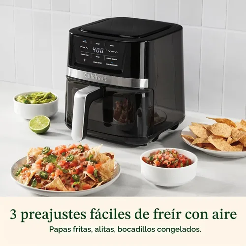 Vista 5 de Cuisinart Freidora de Aire, Cesta Compacta de 2.6 Cuartos con 3 Funciones de Cocina para Freír al Aire, Asar y Hornear, 3 Ajustes Preestablecidos