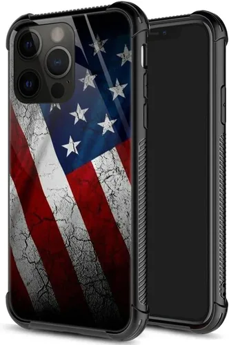 Vista 77 de ZHEGAILIAN Funda para iPhone 14 Pro, protección de grado militar, esquinas a prueba de golpes, funda antiarañazos para iPhone 14 Pro, bandera vieja