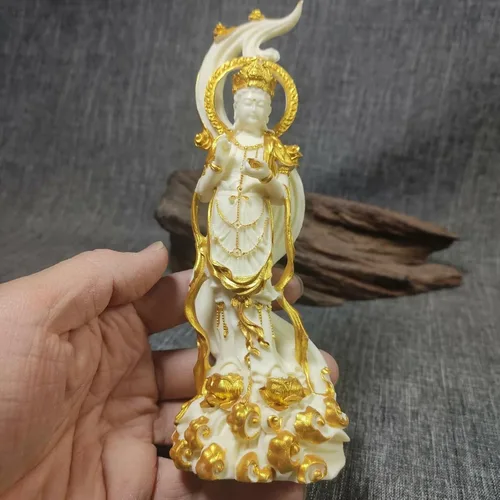 Vista 7 de Estatua de Quan Yin, estatua de la divinidad de Guan Yin Feng Shui, decoración de meditación Kuan Yin, decoración de oficina en casa