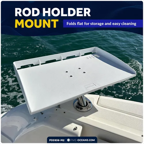 Vista 7 de Five Oceans FO3936-M2 Tabla de cortar para barco, mesa de cebo de línea premium, paquete de 2, soporte para caña, con ranura para cuchillo