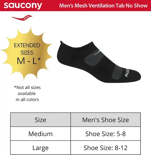 Vista 3 de Saucony Calcetines de malla para hombre, con ventilación y ajuste cómodo