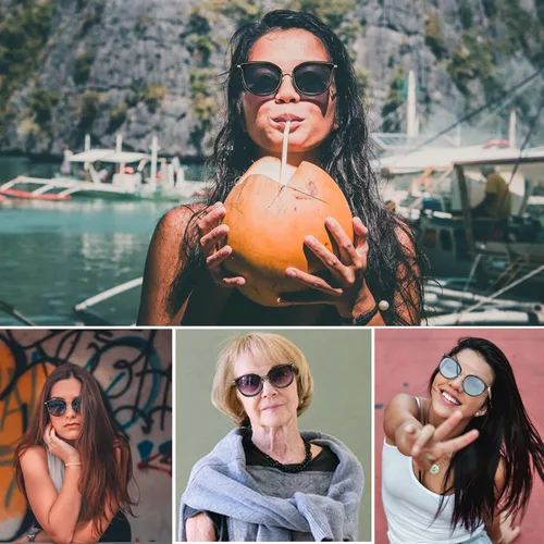 Vista 2 de Gafas de sol de gran tamaño para mujer, gafas de sol de aviador para mujeres y hombres
