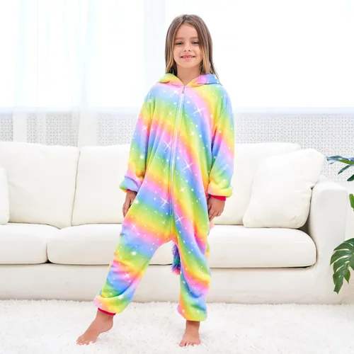 Vista 2 de FZOSM Lindo disfraz de unicornio para niñas, disfraz de Halloween y cosplay