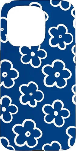 Vista 14 de Lindo patrón de flores silvestres azul marino y blanco floral caso para iPhone 17