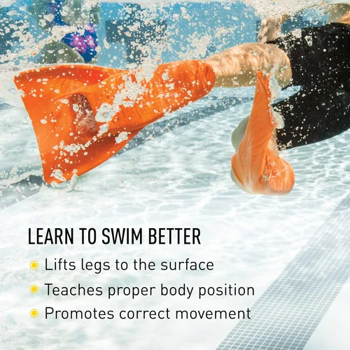 Vista 3 de FINIS Booster Swim Fins for Kids - Floating Rubber Fins - Teaches Kick Technique - Open-Toe Design - Comfortable Fit