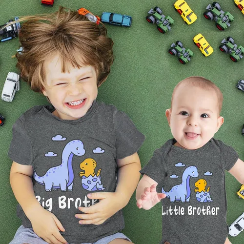 Vista 2 de Funnycokid Conjunto de camisetas a juego para hermano mayor, hermano pequeño, ropa de regalo para bebé