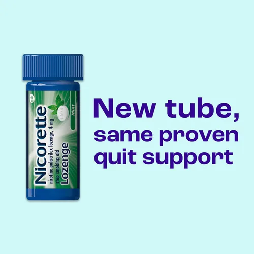 Vista 7 de Nicorette Pastillas de menta de nicotina para dejar de fumar, 2 mg, sabor a menta - 144 unidades - 2 mg de recuento