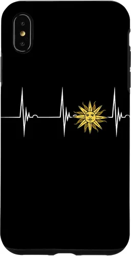 Vista 7 de Funda para iPhone 15 Uruguay Pride Heartbeat EKG Pulse Uruguay Flag Uruguay