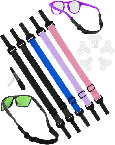 Vista 13 de Correa de lentes para niños y niñas (6.5 a 10 pulgadas), correas de silicona para lentes para mujeres y hombres, correa para lentes para niños