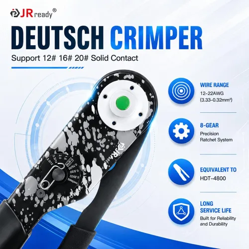 Vista 4 de JRready DW5007-02 - Kit de conectores Deutsch, conectores eléctricos automotrices DT de 2, 3, 4, 6, 8 y 12 pines, herramienta de crimpado Deutsch