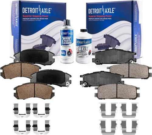 Vista 133 de Detroit Axle - Pastillas de Freno Delantero Izquierdo Reemplazo de Pinza de Disco para Dodge Ram 1500 Dakota Mitsubishi Raider - Juego de 3 piezas