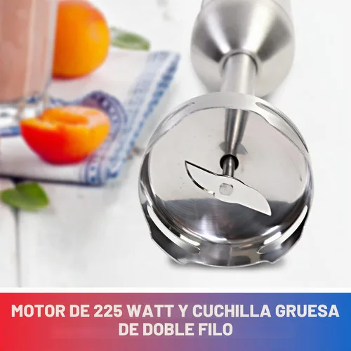 Vista 4 de Total Chef Batidora de inmersión - Mezclador eléctrico de mano con eje de acero inoxidable, velocidad variable para batidos, sopas, batidos