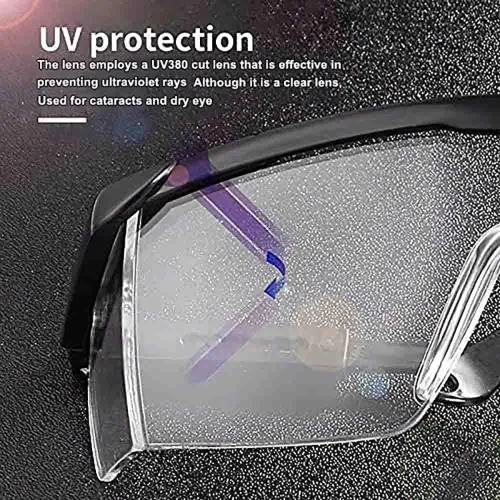 Vista 4 de Paquete de 3 gafas de seguridad, antivaho para los ojos, resistentes a los arañazos 3 piezas Negro