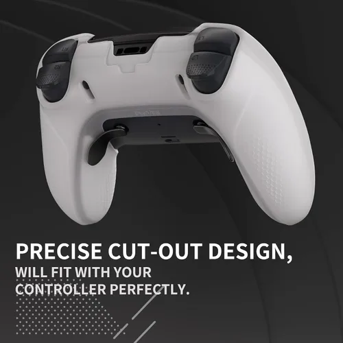 Vista 5 de PlayVital Ninja Edition Glow in Dark Half-Covered Silicone Cover for ps5 Edge Wireless Controller, Ergonomic Protector Soft Rubber Case for ps5 Edge