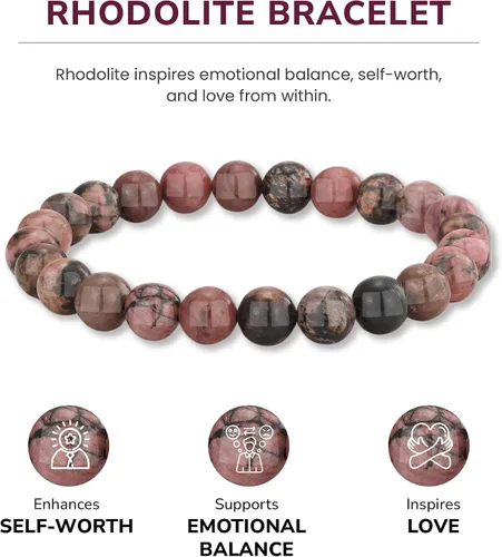 Vista 153 de Crystal Vibe Pulseras de cuentas de 0.315 in para mujeres y hombres, pulseras de cristal con piedras preciosas naturales, tamaño elástico ajustable