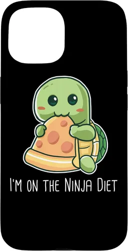 Vista 6 de Funda para iPhone 11 Pro Max I'm On The Ninja Diet Divertida Tortuga Comiendo Pizza Nerd Geek
