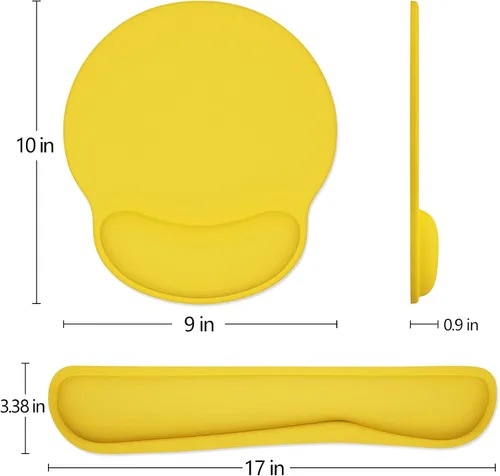 Vista 6 de Reposamuñecas para teclado y alfombrilla para ratón con soporte de muñeca, bonito cojín de espuma viscoelástica para conjunto de teclado y ratón