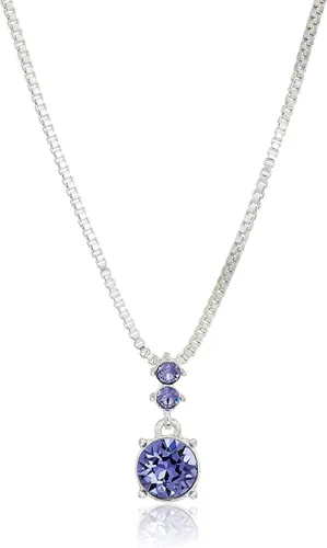 Vista 2 de NINE WEST Juego de collar y aretes en tono plateado y morado Diamante de imitación