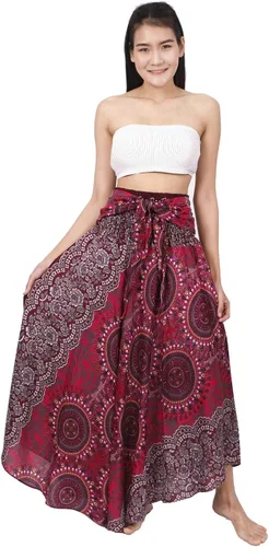 Vista 3 de Banjamath Falda larga estilo bohemio gitano bohemio hippie para mujer