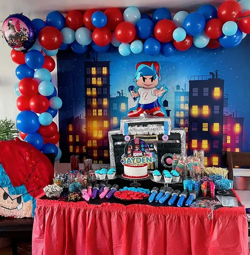 Vista 2 de Fondo de fotografía de Ciudad de superhéroes, hermoso tema de la ciudad de la luna, fondo de fondo para fiesta de cumpleaños de niños, carteles